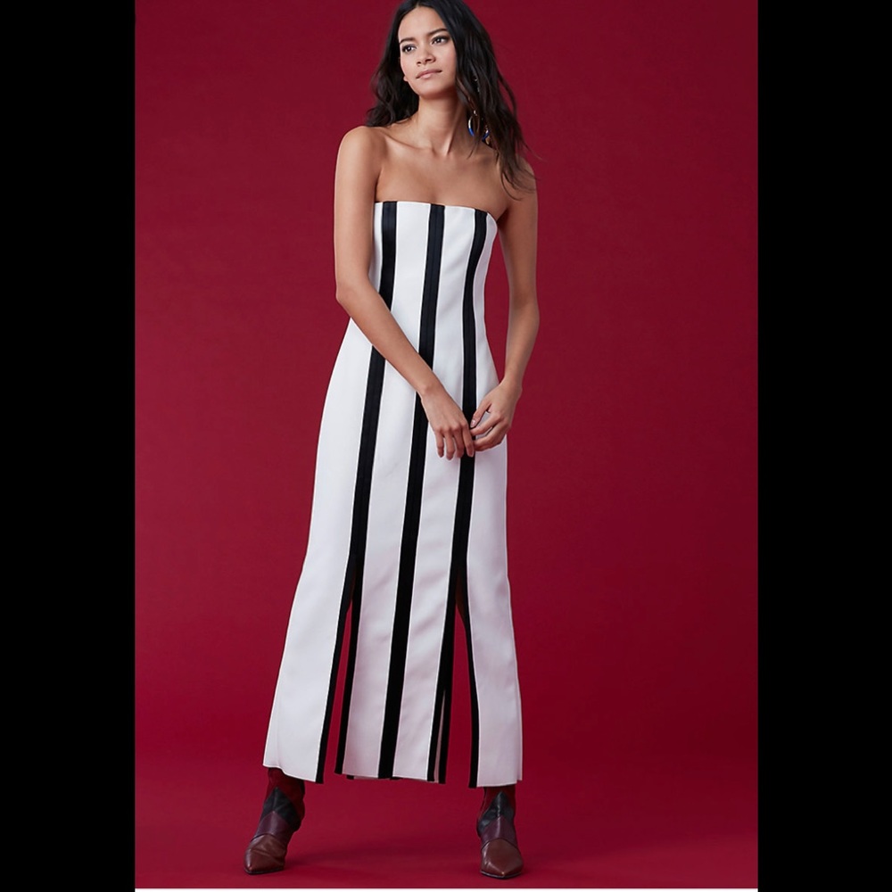New Diane Van Furstenberg Strapless Midi Dress - Picture 1 of 8